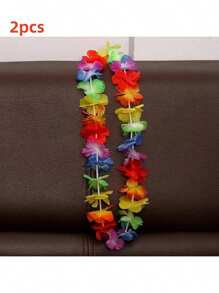 2/6/12 Piezas a Granel de Guirnaldas Hawaianas, Collares de Guirnaldas Tropicales Coloridas para Adultos, Decoraciones y Recuerdos para Fiesta Hawaiana en la Playa