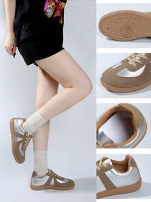 2026新款女士平底休闲运动鞋 - 銀色 - 查看 8