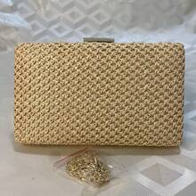 Luxury Rhinestone Clutch Bag - For Weddings, Parties And Special Events - Caqui - Ver 1