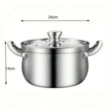 Nouvelle casserole à soupe en acier inoxydable, marmite de type tambour à grande capacité et épaissie, marmite à congee domestique, casserole pour cuisinière à induction et à gaz