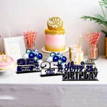 1 set Acrilico Decorazione da tavolo per il 18° compleanno, blu - Brindisi per il regalo del 18° compleanno, decorazioni con targa con slogan per la cerimonia dei 18 anni (disponibili altri numeri)