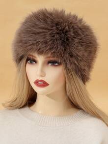 Băng đô thời trang Thu/Đông mới bằng lông giả mềm mại, ấm áp, họa tiết da báo dành cho nữ, phụ kiện tóc thời trang. - nhiều màu - Xem 15