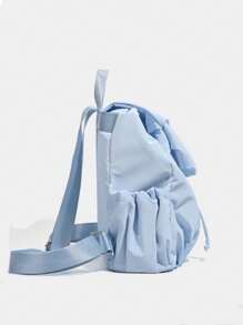 Back To School Korean Style University & High School Students Niche Design Pleated Backpack, Suitable For Female College Students, Work, Campus, Commuting, Nylon Backpack