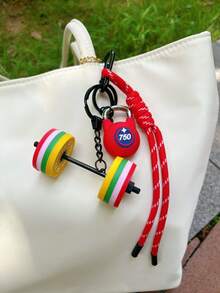 健身钥匙扣 健身房爱好者杠铃钥匙链 举重钥匙圈 硅胶杠铃片 健身房礼品 健身礼品 包饰 背包饰 - 彩色 - 查看 7