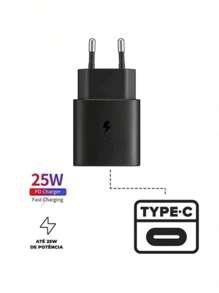 Carregador Super Rápido 25w Para  Galaxy S24 S23 S21 S20 Fe Plus Ultra - Super Fast Cabo Blindado Tipo Usb C - Premium