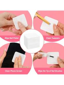 24/200/400/1000pcs Soft Lint Free Nail Towel Non-Woven Nail Polish Remover Lint Free Cleaning Towel Absorbable Eyelash Extender Cleaning Towel Dry Pad Nail Enhancement Eyelash Cleaning Products - Multicolor - View 9