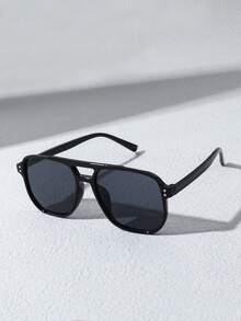 1/2/3/4/5/6pcs Sporty Outdoor Y2K Retro Driving Travel Beach Male Female Summer Large Frame Fashion Fashion Glasses - Black + Tea - View 3