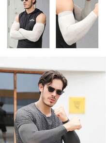 1 Pair Plus Size Ice Silk Arm Sleeves, Summer Outdoor Cycling Sun Protection UV Arm Cover Sleeves