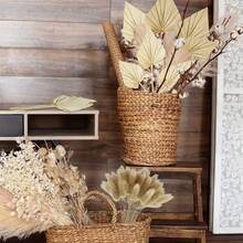 110 Pieces Dried Pampas Grass Decor Bulk, Dried Palm Spears Bunny Tails Pampas Reed Grass Dried Palm Leaves Dried Flower Bouquet For Wedding Boho Home Decor - 彩色 - 查看 7