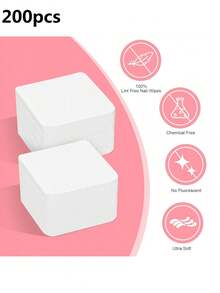 24/200/400/1000pcs Soft Lint Free Nail Towel Non-Woven Nail Polish Remover Lint Free Cleaning Towel Absorbable Eyelash Extender Cleaning Towel Dry Pad Nail Enhancement Eyelash Cleaning Products - Multicolor - View 12