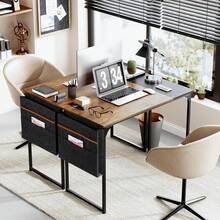 Furniture Escritorio Moderno Escritorio para Computadora Escritorio de Estudio con Bolsa de Almacenamiento Adecuado Escritorio de Oficina Ligero y Resistente Marrón 100 x 48 x 74cm - Marrón (100 x 48 x 74 cm) - Ver 7