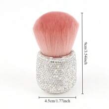 1PC Luxury Portable Rhinestone Powder Brush – Soft Bristles For Loose/Pressed Powder, Easy Clean & Travel-Friendly, Ideal For Daily/Work/Trip Makeup, 2025 Fashionable Beauty Gift (Rhinestone-Encrusted Handle)