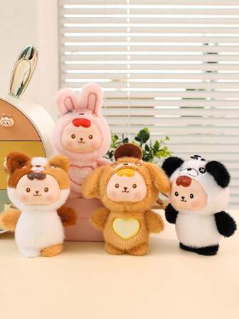 16cm/6.3in Cute Creative Small Animal Plush Toy Pendant Panda,Dog, Rabbit,Cats,Plush Toys Soft Creative Surprise Gifts For Children Friends Family Birthday Children's Day Christmas Home Decor