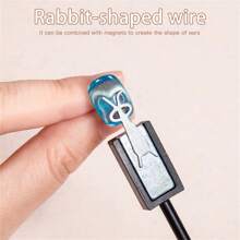Rabbit-Shaped Iron Wire Can Be Used With Magnets To Draw Out Rabbit Ears Shapes Effect For Cat Eye Polish Magnetic Nail Art Tool Nail Art Accessories,Nail Supplies,Nail Tools,Nail Art Tools,Back To School,Nails,Nail Tools For Press On Nails