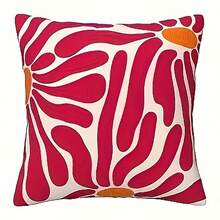 Bộ 4 vỏ gối polyester họa tiết hoa Groovy - Vỏ gối trang trí họa tiết hoa trừu tượng hiện đại đầy màu sắc, kích thước 45x45cm, khóa kéo hình vuông, có thể giặt được, dùng để trang trí nhà cửa, phòng khách, phòng ngủ, ngoài trời, tiệc tùng ngày lễ, dễ chăm sóc, không bao gồm chất độn - Nhiều màu - Xem 5