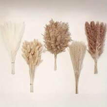110 Pieces Dried Pampas Grass Decor Bulk, Dried Palm Spears Bunny Tails Pampas Reed Grass Dried Palm Leaves Dried Flower Bouquet For Wedding Boho Home Decor - 彩色 - 查看 10