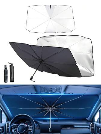 1 stuk auto zonnescherm voor de voorruit, zomerzonnescherm voor de auto, basiszonnescherm voor de auto, zonneschermverlenger voor de auto, zonneklep voor de voorruit, lichtgewicht en draagbaar ontwerp - beschermt het interieur van uw auto tegen de zomerzon - accessoire voor voorruitbescherming en zonwering