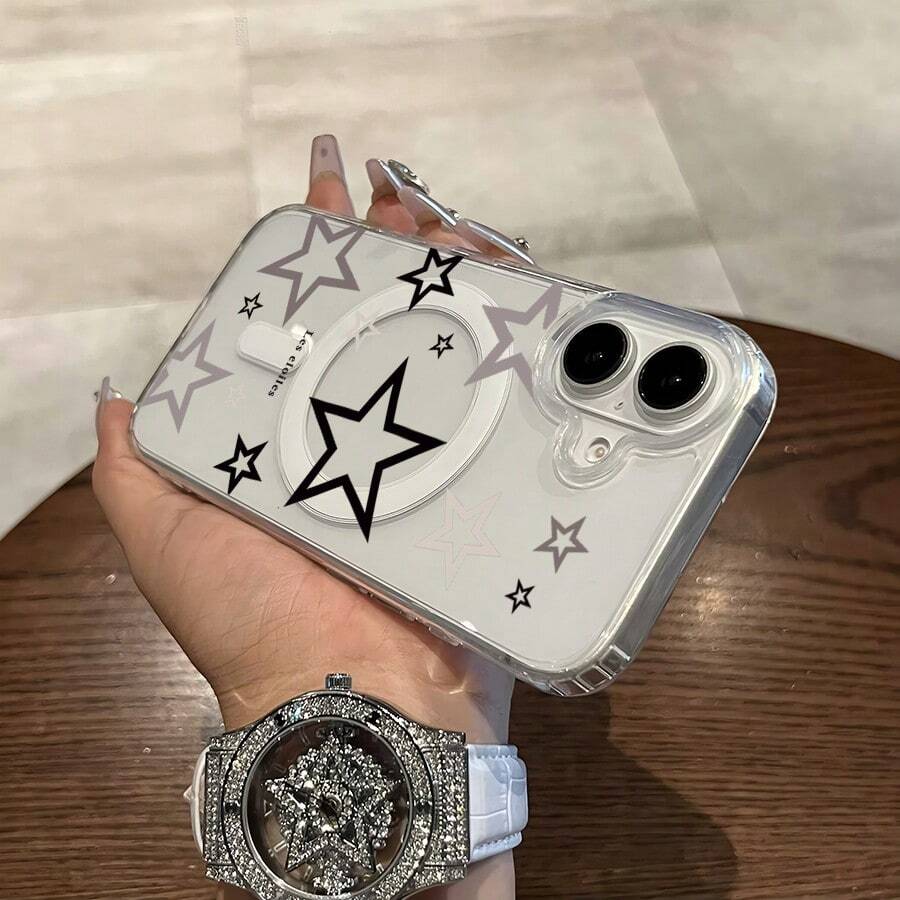 A PMMA+TPU Transparent Magnetic - Ring Phone Case - Ideal For Modern Phone Users,Phone Case Compatible With Iphone16E/7/8/11/12/13/14/15/X/XR/Xs/Plus/Pro/Pro Max/SE2/Galaxy S22/S23/S24/S24 Ultra - Clear - View 1