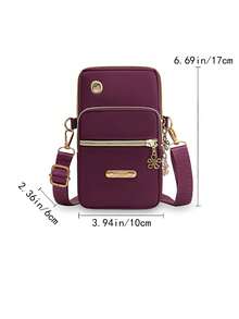 Women's Casual Sports Outdoor Phone Pouch Wristlet Arm Band Multi-Layer Solid Color Coin Wallet Crossbody Bag Wallet Shoulder Bag Women's Wallet And Purse Bag Ladies' Handbag For Women Wallet Purse Wallet - Black - View 6