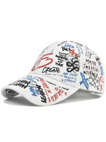 1 pezzo Cappellino da baseball stile graffiti streetwear hip hop, cappello personalizzato per protezione dal sole, adatto per tutte le stagioni
