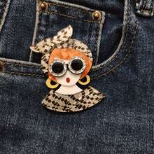 2D Handmade Plaid Acrylic Brooch, Girls Fashion College Style Apparel Accessory School College Office Accessories Shirts Jacket Jewelry Christmas Halloween Clothes Pin Funny Cute Teacher Gifts Costume Accessories Bag Charms