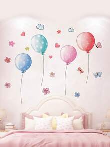 1set Colorful Balloon Wall Stickers PVC Colorful Polka Dot Wall Decals Watercolor Fabric Big Balloons Wall Stickers Self-Adhesive Removable Peel And Stick Vinyl Decals For Kids Room Decor Nursery Classroom Playroom Wall Decor Home Decor Personalised Stickers - Multicolor - View 9