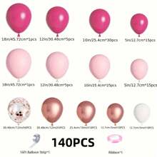 137pcs Sage Green Mixed, 140pcs Blue Mixed, 141pcs Pink Mixed Balloon Garland Kit. Assorted Size Balloons For Party, Birthday, Wedding, Festival Decoration