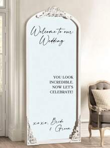 1pc Personalized Sticker For Wedding/Conference Gift/Birthday/Anniversary, Mirror Decorative Sticker, DIY Gift, Handwritten, Wedding Sticker, Gift Sticker. Custom Holographic Name Sticker For Glass, Cup, Roller, Balloon, Etc. Calligraphy Sticker, Glass Name, Gift Box Decor, Custom Glitter Text Label,Back To School Fashion,Xmas Decoration, Autumn Home Refresh