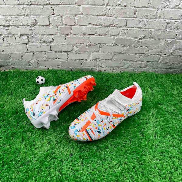 1 Pair Football/Soccer Cleats, Long Spike Training Shoes For Outdoor Artificial Turf, Soft Ground, Indoor Stadium, Professional Team Sports Shoes, Football/Rugby Boots With Front Lace, Anti-Slip, AG Studs/FG Studs, Lightweight High-Performance Design, Popular Factory Direct