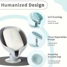 1/2pcs Leaf Shape Soap Dish With Suction Cup - No Drilling Required, Waterless Design, Suitable For Laundry And Bathroom, Suction Cup Soap Dish, Leaf Soap Box Drain And Moisture-Proof Storage Organizer (Suction Cup Becomes Stronger With Water) Back To School