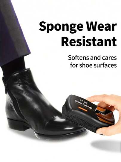 0.44 Oz Quick Shoe Shine Sponge - Universal For Shoes, Boots, Furniture, No Shoe Polish Needed, Neutral, Portable Size
