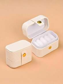 1-Piece Portable Jewelry Box, Pu Simple Leather Jewelry Box, Ring Box, Women's Small Jewelry Box, Simple Home Jewelry Storage Box, Travel Storage Box, Exquisite Mini Travel Jewelry Storage Box, Earrings, Rings, Necklaces, Portable Back-To-School Essentials, Memorable Holiday Gifts, Easter Gifts, Bridesmaid Gifts, Summer Travel Essentials, Travel Accessories, Travel Essentials, Mini Display Storage Box, Cruise Essentials, Holiday Gifts