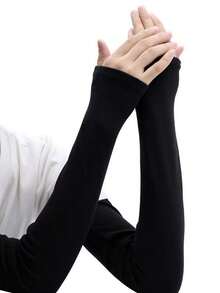 1 Pair Cashmere Warm Arm Warmers, Long Sleeve Covers For Women & Men, Thick Arm Sleeves For Driving, Autumn/Winter - Various - View 20
