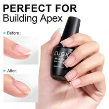 L'UGX Rubber Base Gel Polish - 0% Acid, 15ml Flexible &Amp; Long-Lasting Gel Base Coat, Stronger Adhesion Rubber Gel Base For Nails, Ideal For DIY &Amp; Nail Salon Use. - Build Gel - View 3