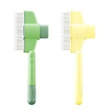 2 PCS Cat Combs For Indoor Cats, Pet Hair Brush With Release Button, Dog Grooming Comb, Cat Hair Remover Brush For Short And Long Hair Pets