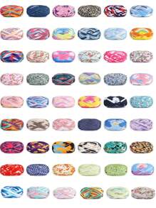 3 pièces Ruban de satin en polyester, environ 300g, mélange multicolore de fil doux en tissu - pour pantoufles au crochet DIY, sacs, panier de rangement (design d'emballage assorti)