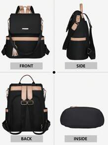 Anti-Theft Nylon Backpack Women Purse, Multi-Function Fashion Day Bag, Multi-Pocket Lightweight Travel Bag, Large Capacity Simple School Bag, Convenient Book Bag, For Students, Travel Vacation, Business Trip, Daily Commuting, Shopping, Office, Dating, Outdoor, Birthday Gift, Holiday Gift, Mochilas