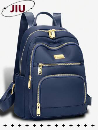 防盗尼龙双肩包，女士钱包，多功能时尚日用包，多口袋轻便旅行包，大容量简约书包，便捷书包，适合学生、护士、教师、商务人士、旅行度假、商务出行、日常通勤、购物、办公、约会、徒步、训练、工作、生日礼物、节日礼物、背包