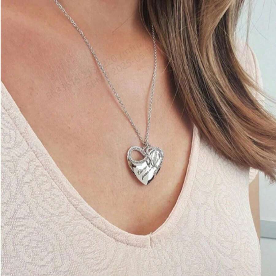 1pc Women Charm Angel Wings Logo Crystal Pendant Necklace