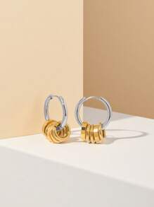 1 par de pendientes dorados de acero inoxidable para mujer; Diseño de abrazo, Día de San Valentín, Día del Maestro, Día de la Madre, Temporada de regreso a la escuela, Navidad, Halloween, Regalo