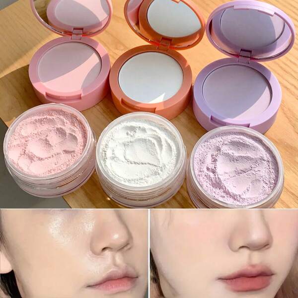 SHAQINUO Dual-Effect Translucent Loose Powder Compact, Fine Texture, Perfects Complexion, Sets Makeup, Mattifies, Conceals Imperfections, Long-Lasting, Creates A Natural Flawless Base