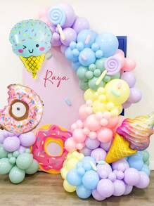 139 Stücke Süßigkeiten & Eis Geburtstags-thematischer Ballon Bogen Set, beinhaltet Donuts, Regenbogen Eiscreme Ballons, Makronen rosa/lila/blau/gelb/grün Latexballons für Geburtstagsparty, Sommerfestdekoration, Eisparten Dekoration, Makronen Geburtstagsthema, süße Ballondekoration, Dessert Geburtstagsparty Ballons, Jahrestag, Prinzessinnen Geburtstag, Mädchen Geburtstags Ballondekoration