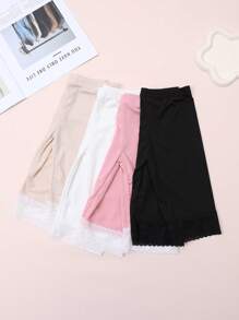 4 Paar Mädchen Süße Spitze Saum Strick Leggings Knöchellang, Eleganter Damenstil, Geeignet für den täglichen Gebrauch, alle Jahreszeiten