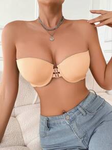 Sutiene push-up pentru femei, închidere frontală, fără bretele, cu armătură, model de inimă, cupă, fără spate, lenjerie intimă antiderapantă, top tub, bralette cu bretele reglabile, set de lenjerie de vară, potrivit pentru rochii