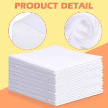 White Cotton Handkerchiefs For Men Classic Hankies Pocket Square Towel Small Size For Tie Dye Tea Parties - 50 - View 7