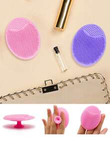 1/3 Stücke Gesichtsreiniger, Mini handgehaltener ovaler Scrubber-Massagebürste mit Wasserspray, gründliche Reinigung, sanfte Peelung und Massage Gesichtsreiniger Hautpflegewerkzeug, Reiseartikel, Hochzeit, Weihnachtsfeier, Muttertagsgeschenk, Zuhause, Zimmer, Wohndekoration, Weihnachtsgeschenk, Muttertagsgeschenk, Geburtstag