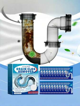 Pastillas para limpiar tuberías - Limpian eficazmente los desagües de cocina y baño, eliminando grasa, cabello y olores. Las pastillas reaccionan rápidamente con el agua para producir una espuma abundante que penetra profundamente en las tuberías, desatascando los persistentes. Con ingredientes desodorizantes añadidos, elimina eficazmente los desagradables olores a alcantarilla, manteniendo el aire de la cocina y el baño fresco y agradable.