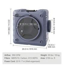 Air Scrubber With 3-Stage Filtration, Stackable Negative Air Machine 550 CFM, Air Cleaner With MERV10, Carbon, H13 HEPA, For Home, Industrial And Commercial Use - 查看 6