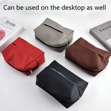 PU Leather Car Armrest Tissue Box, Seat Mounted Tissue Holder, Car & Home Dual Use Tissue Bag, Visor Mounted Tissue Box, Car Organizer (Tissue Not Included)