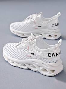 Flipark 1 Pair Women's Fashion Solid Color Running Shoes, Breathable Non-Slip Sports Shoes, Lightweight & Comfortable Outdoor Sneakers, Shock Absorbing Platform Old Chunky Sneakers, Mesh Fabric Slip-On Socks Shoes, Versatile Casual Outdoor School Travel Walking Shoes
